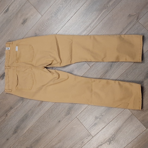 7 For All Mankind tan stretchy patch pocket high rise, crop khaki pants, size 28 - Picture 5 of 10
